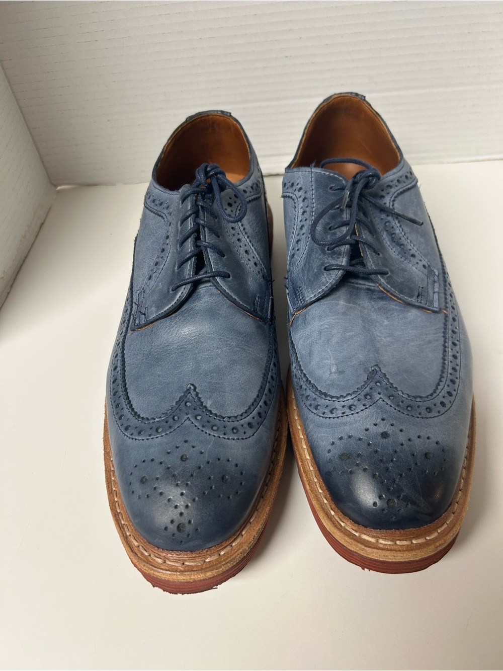 Allen Edmonds Blue Leather Wingtip Oxfords